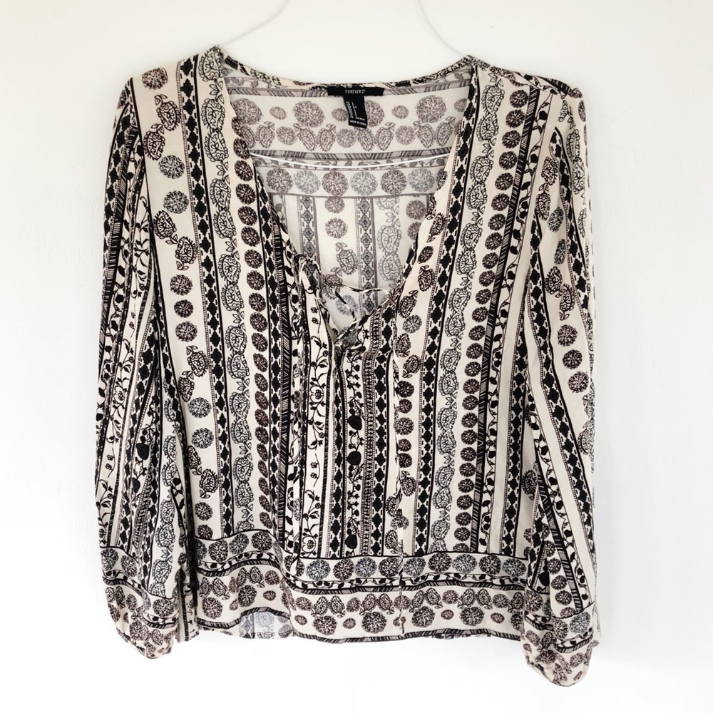 Forever 21 Boho Peasant Top